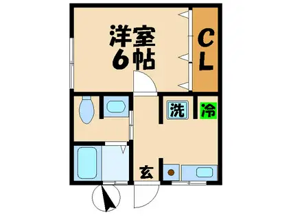 ヴィラ・フェニーチェ(1K/2階)の間取り写真