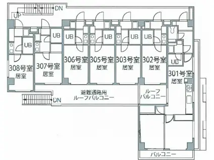 アーバンハイツ大岡山(1K/3階)の間取り写真