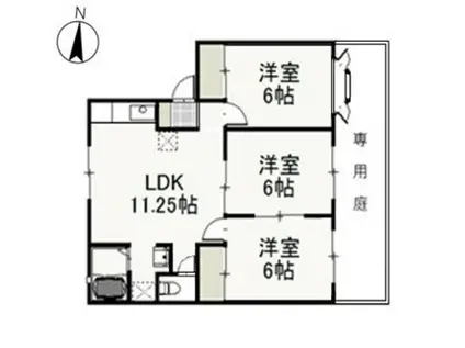 シティークレスト C棟(3LDK/1階)の間取り写真