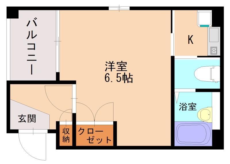 K&S高宮(1K/2階)の間取り写真