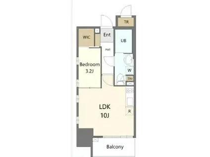 パークレジデンシャル博多(1LDK/9階)の間取り写真