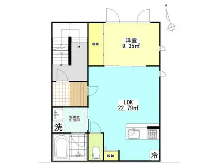 福住1丁目マンション(1LDK/5階)の間取り写真