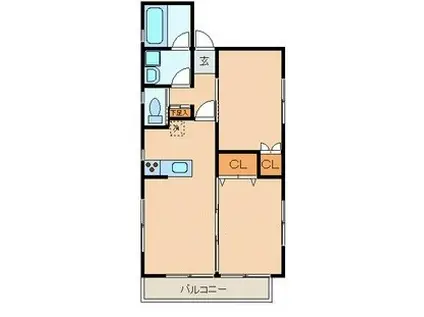 E CARINA E CARINA(2LDK/1階)の間取り写真