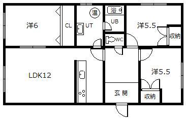 マンションピラ(3LDK/1階)の間取り写真