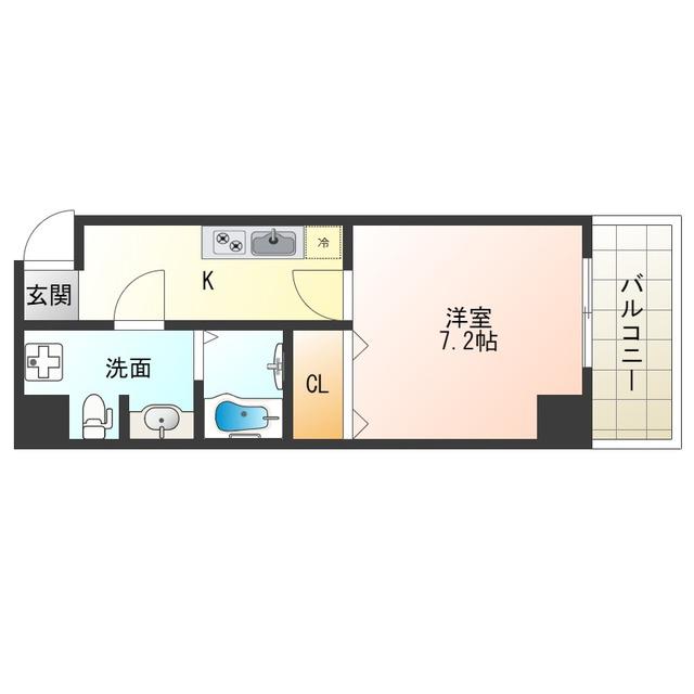 ロイヤルコート立売堀(1K/6階)の間取り写真