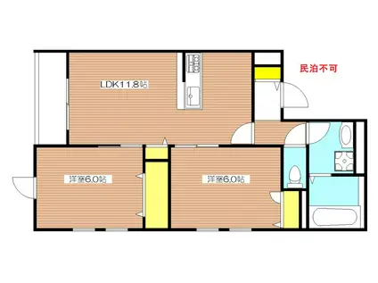  SOPHIA方南 P(2LDK/2階)の間取り写真