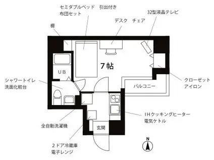 プチグランデ秋葉原(1K/2階)の間取り写真