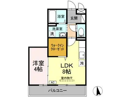 クレインハイム(1LDK/2階)の間取り写真