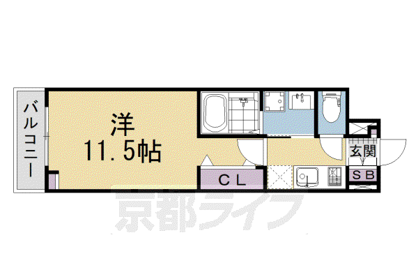 たばさはうすII(1K/3階)の間取り写真