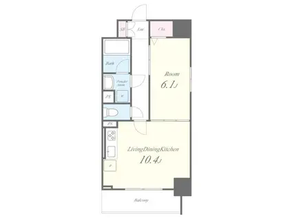 AURUM(1LDK/7階)の間取り写真