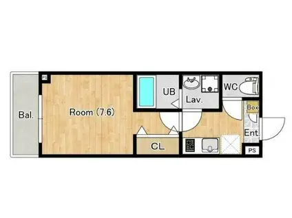 ジーメゾン指扇セレンティア(1K/2階)の間取り写真