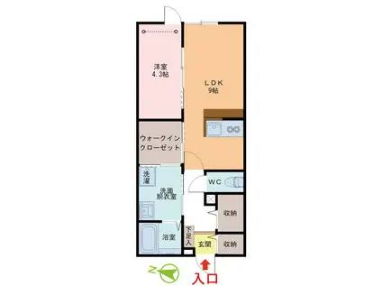 えちぜん鉄道勝山線 越前開発駅 徒歩10分 2階建 新築(1LDK/2階)の間取り写真