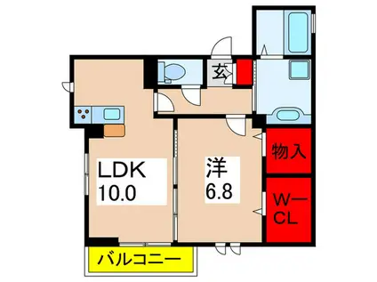 グラン アンス(1LDK/2階)の間取り写真