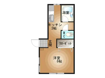 イーストグリーンハイツI(1DK/1階)の間取り写真