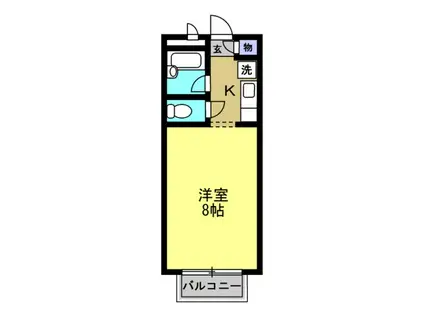 エスポワール原(1K/1階)の間取り写真