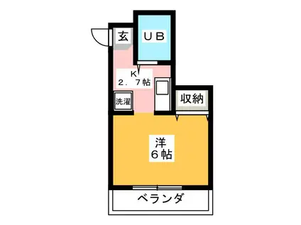 クレールメゾン(ワンルーム/2階)の間取り写真