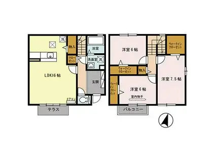 サンコジョウE(3LDK/1階)の間取り写真