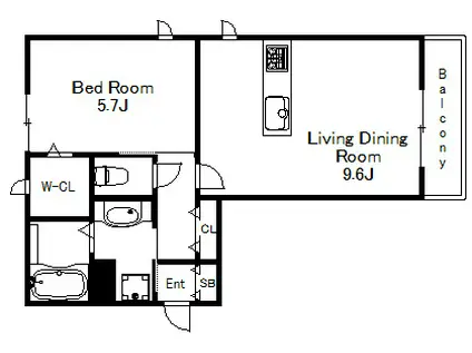 セジュール垂水イースト(1LDK/3階)の間取り写真