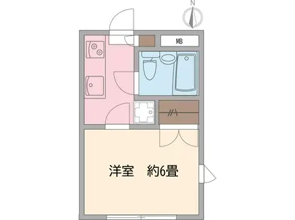 ヒルトップハウス(1K/1階)の間取り写真