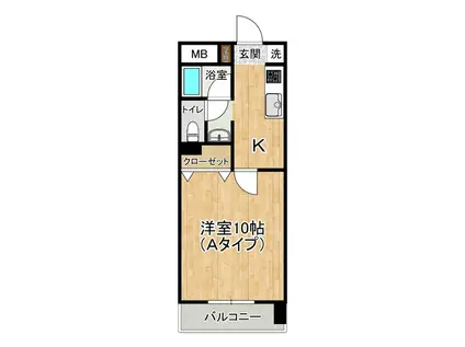 グレース春日3(1K/1階)の間取り写真