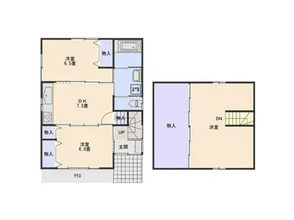 大友メゾネット平屋(2DK/1階)の間取り写真