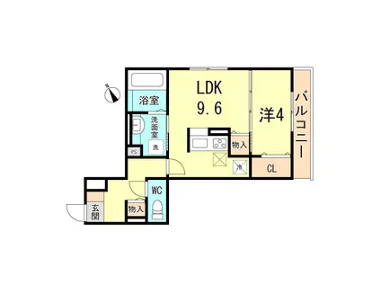 レ リヤン ファミリオI(1LDK/2階)の間取り写真
