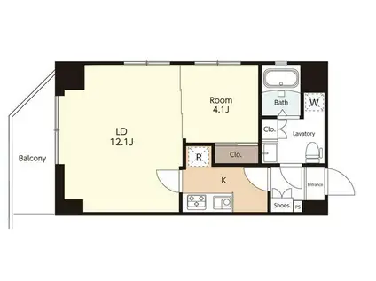 テトスパジオ(1LDK/7階)の間取り写真