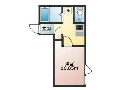グラード堀切(1K/1階)の間取り写真