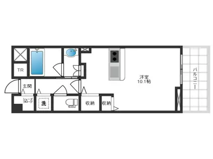 ザ・ガーデンスイート(ワンルーム/4階)の間取り写真