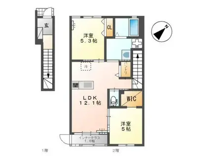 スターライズ(2LDK/2階)の間取り写真