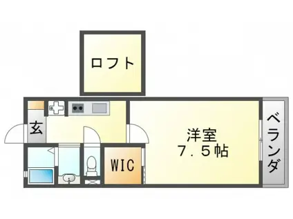 アビタシオン西川(1K/2階)の間取り写真