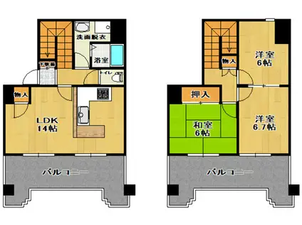 アルページュ(3LDK/1階)の間取り写真