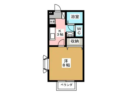 サンウィッシュ柴宮(1K/1階)の間取り写真