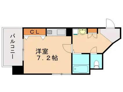 ハートピア鍛冶町(1K/4階)の間取り写真