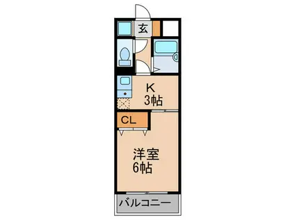 アルカディア・シティ-(1K/3階)の間取り写真