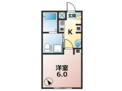 マリアージュ(1K/1階)の間取り写真