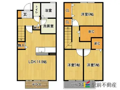 ブランシェ弥生(3LDK/1階)の間取り写真