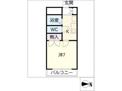 パークサイド白山(1K/2階)の間取り写真