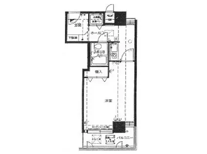 ニューライフ御堂筋本町(1K/3階)の間取り写真
