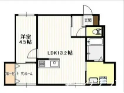 門前1丁目アパート(1LDK/1階)の間取り写真