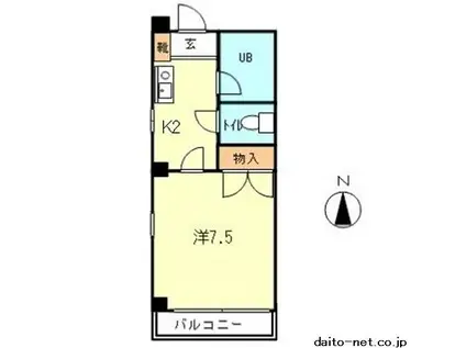 グランシエル(1K/4階)の間取り写真