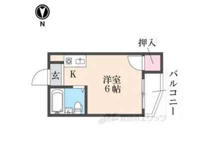 ロイヤルハイツ武庫之荘(2DK/1階)の間取り写真