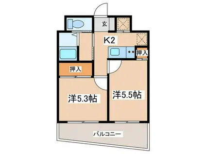ファーストクラス町田駅前(2K/4階)の間取り写真
