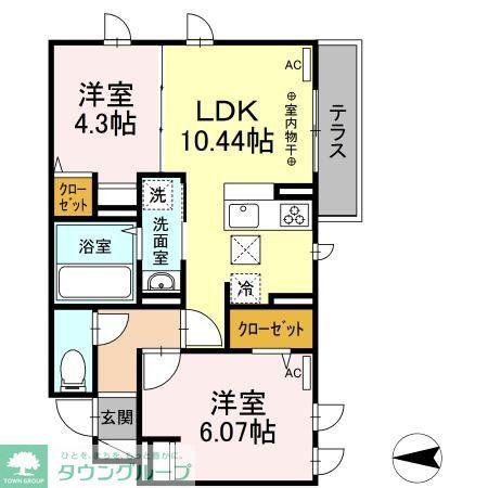 NKガーデン(2LDK/1階)の間取り写真