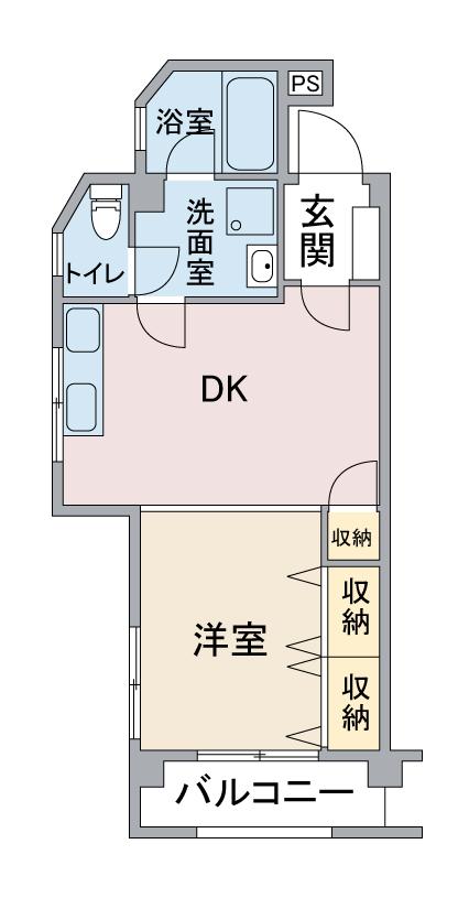 スカイル白川(1LDK/4階)の間取り写真
