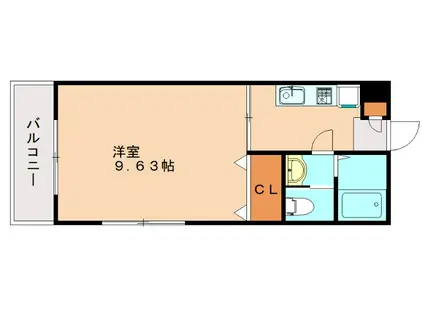 ピースフル元岡(1K/1階)の間取り写真