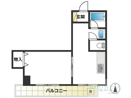 シュタルトバーン大洋(1DK/2階)の間取り写真