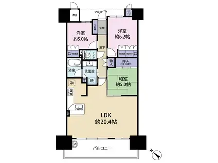 ジェイグラン須磨海浜公園(3LDK/10階)の間取り写真