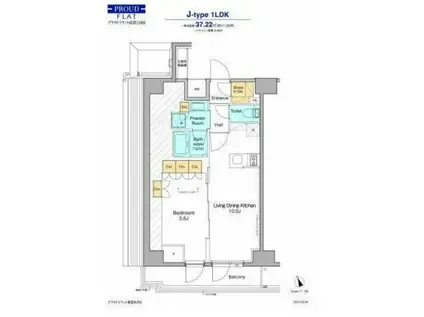 プラウドフラット清澄白河II(1LDK/5階)の間取り写真