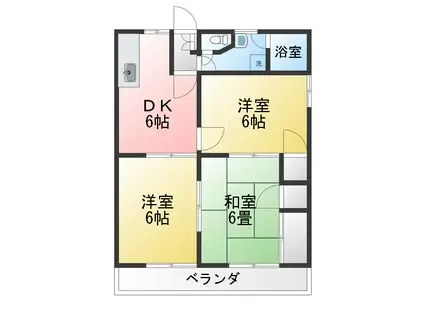 メゾン・ド・ソワサント(3DK/1階)の間取り写真